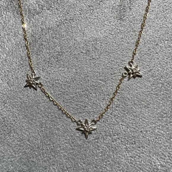 Jewelry - 14k two tone Diamond starburst necklace and earrings